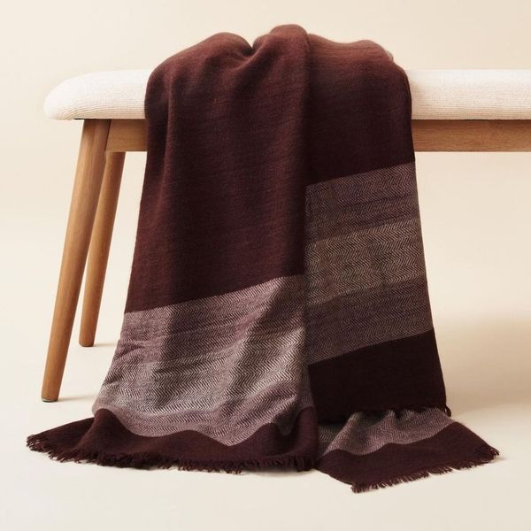 Plush Maroon Merino Throw