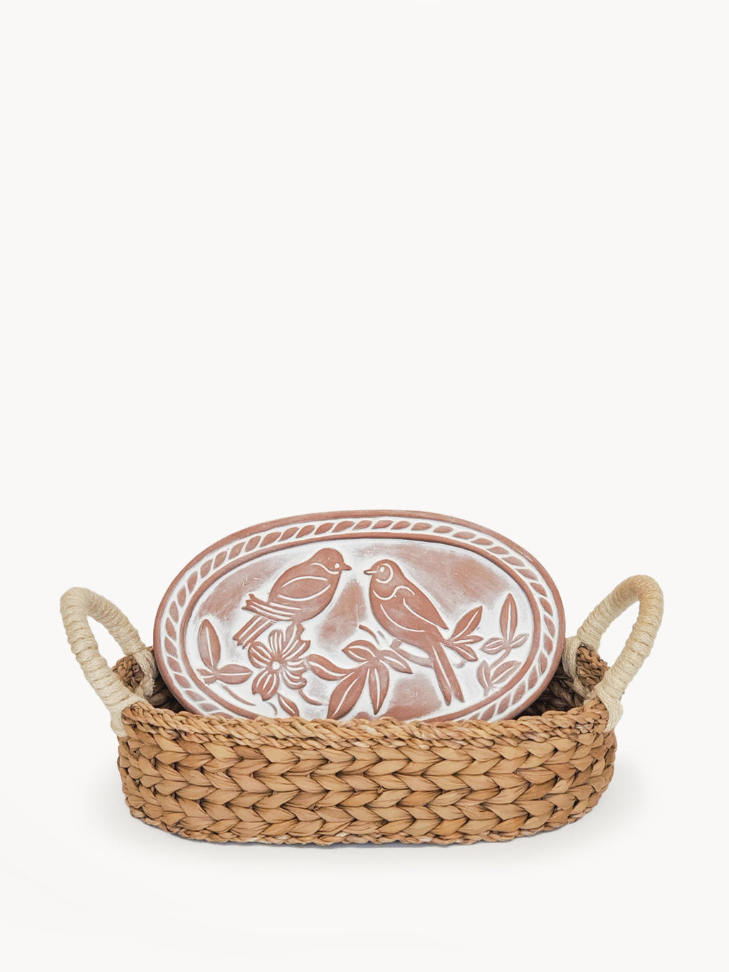 Bread Warmer & Basket Lovebirds Oval