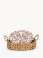 Bread Warmer & Basket Lovebirds Oval