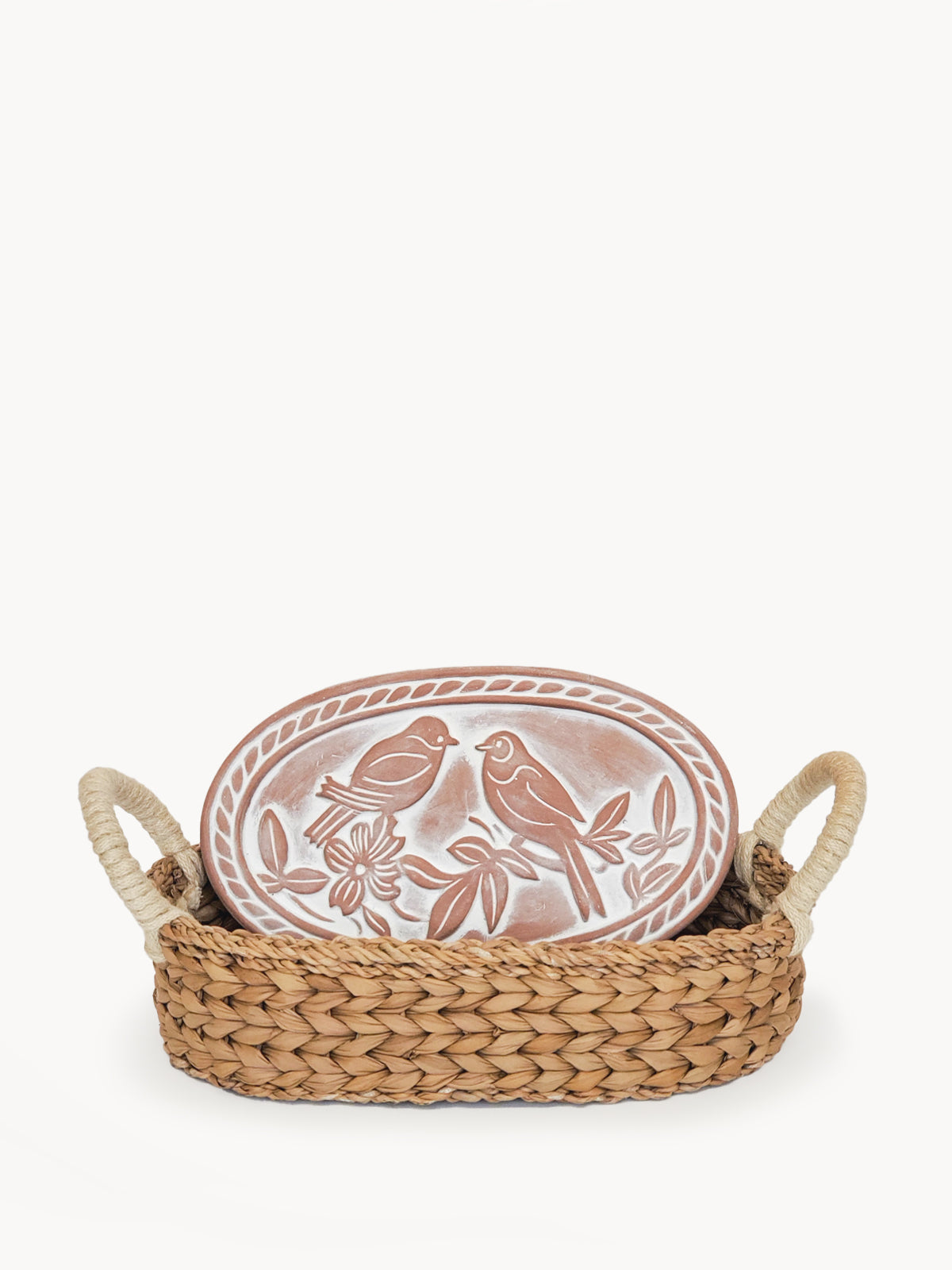 Bread Warmer & Basket Lovebirds Oval