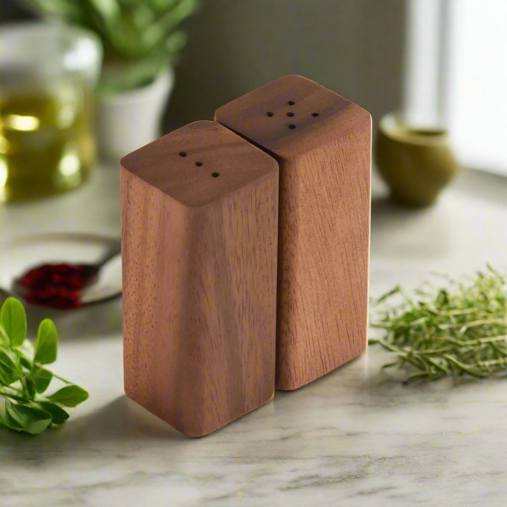 Acacia Wood Salt & Pepper Shakers