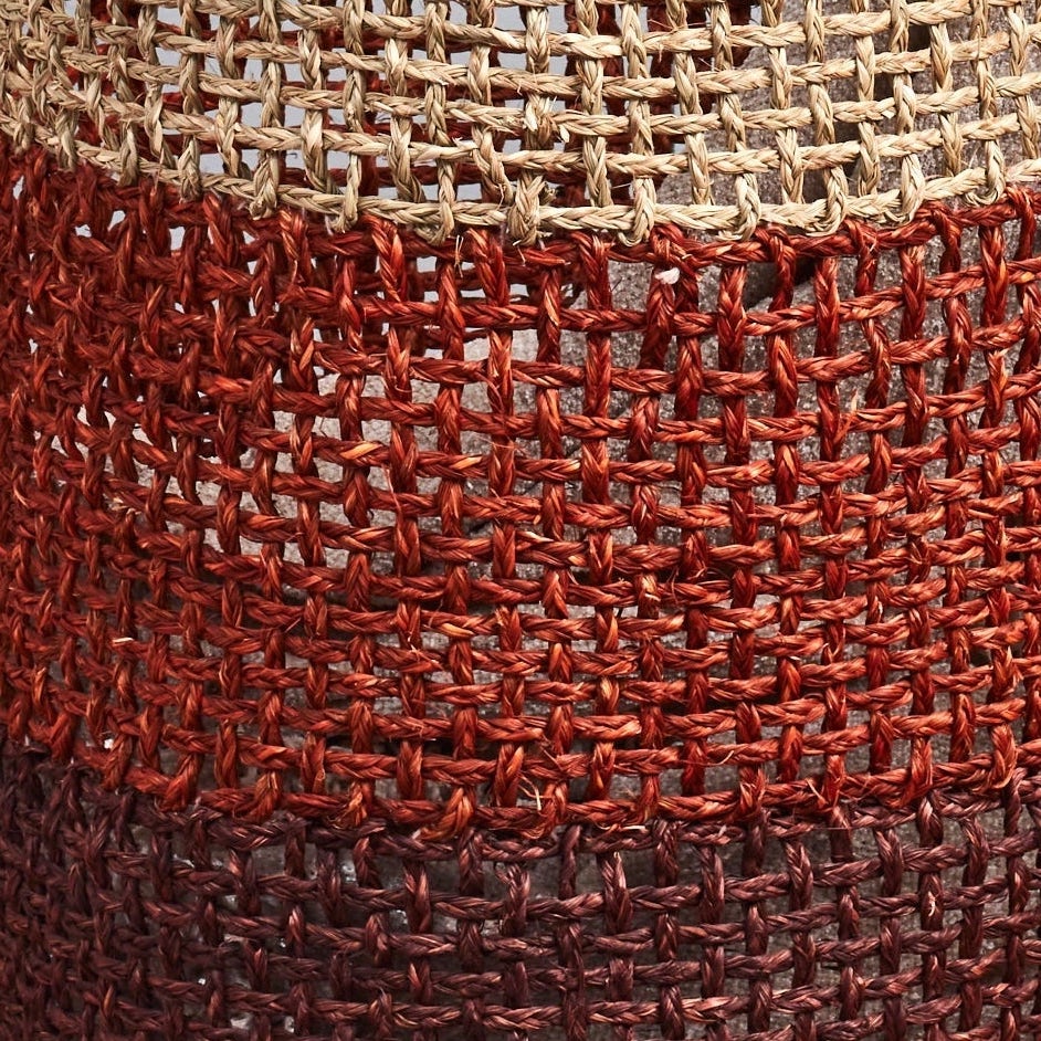 Babui sabai grass laundry basket close-up showing tight natural weave — Calmly Elevated
