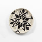Cactus Blossom large handwoven sisal tray overhead view, natural creamy white — Calmly Elevated