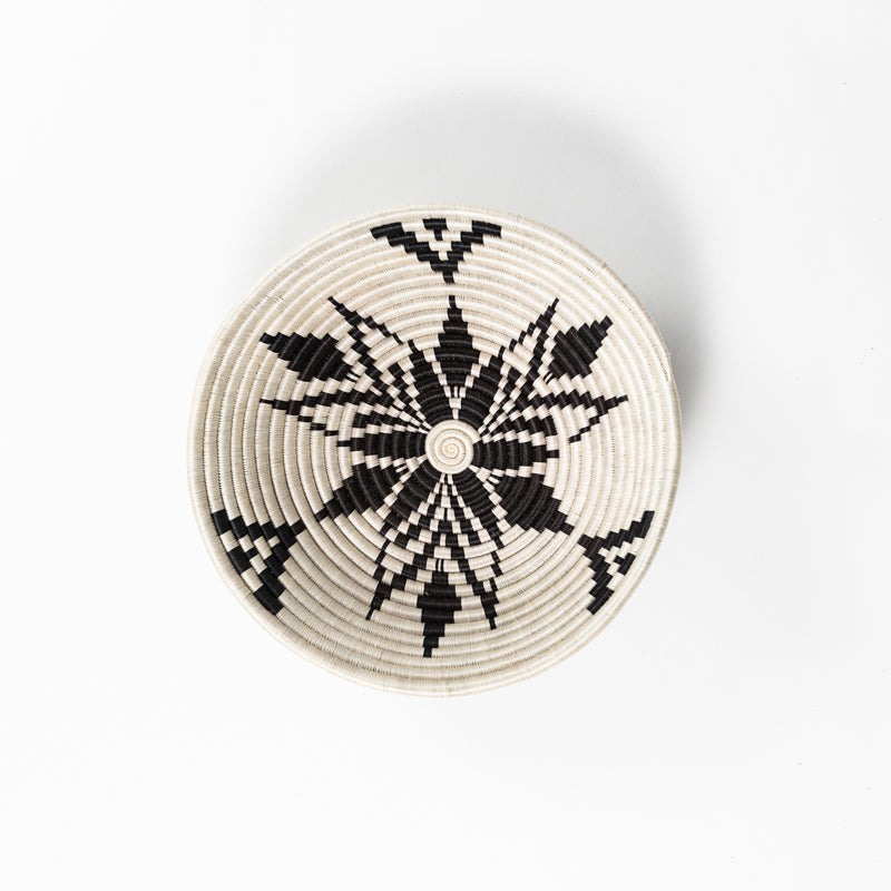 Cactus Blossom medium handwoven sisal bowl overhead view — Calmly Elevated