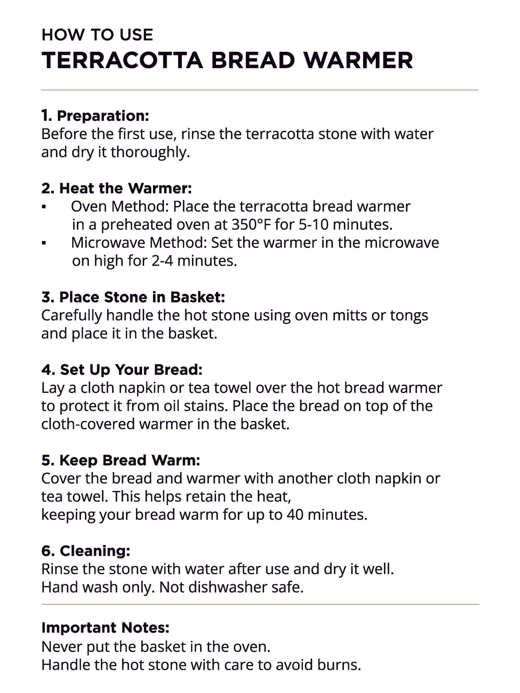 Bread warmer heating and usage instructions — Calmly Elevated