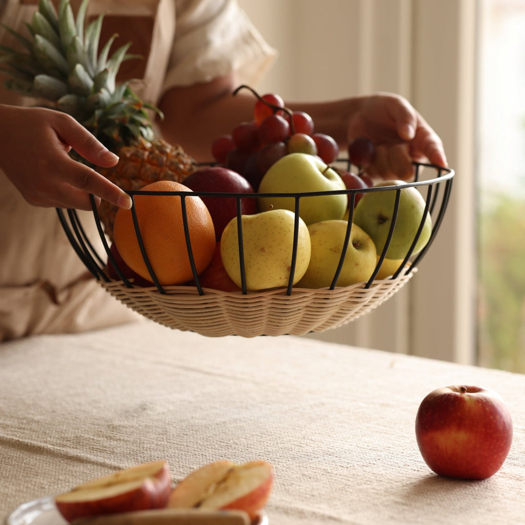 Cabo rattan basket filled with fruit — Calmly Elevated