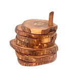Olive Wood coasters with a holder ,The table collection by calmly elevated