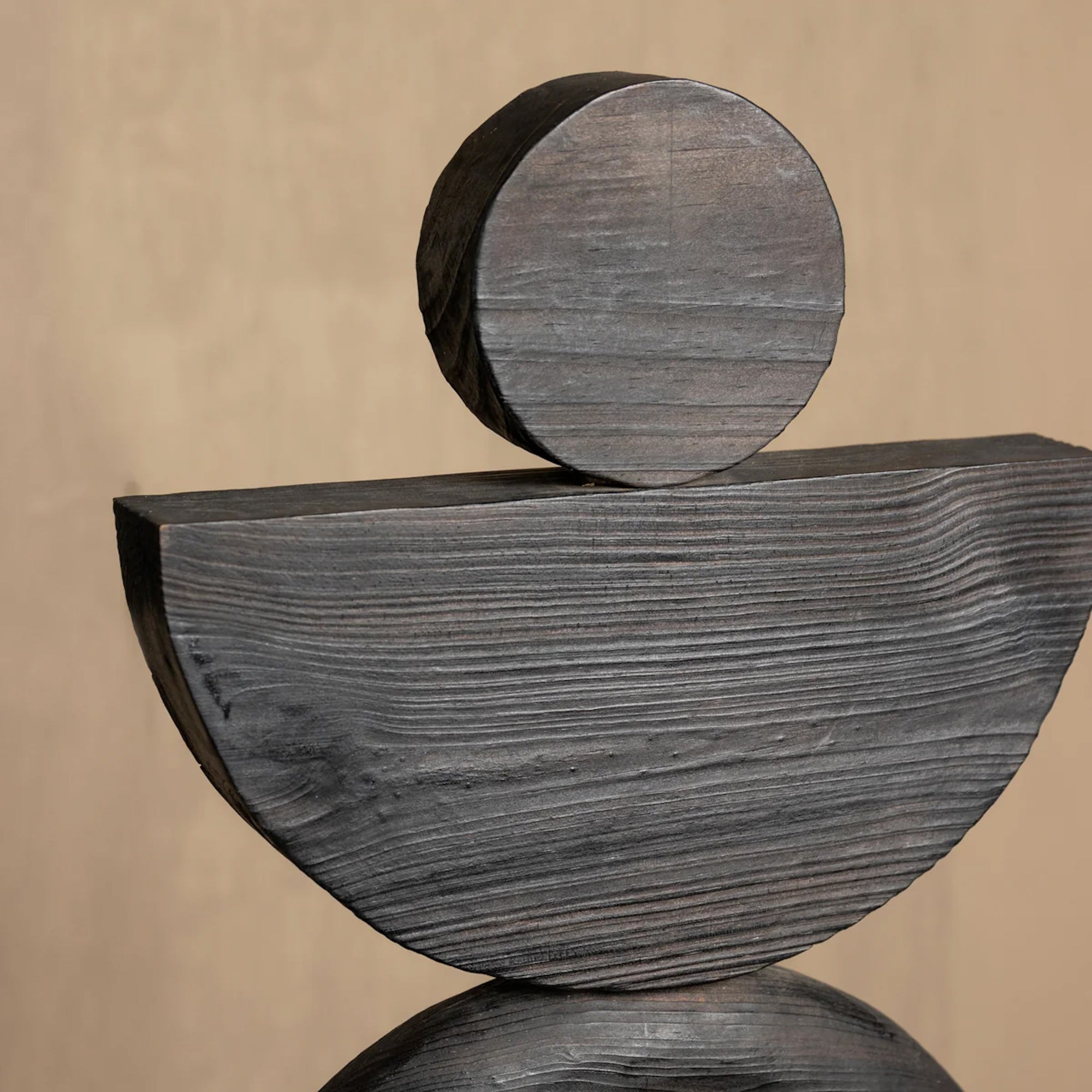 Arco Wood Sculpture Charcoal Finish