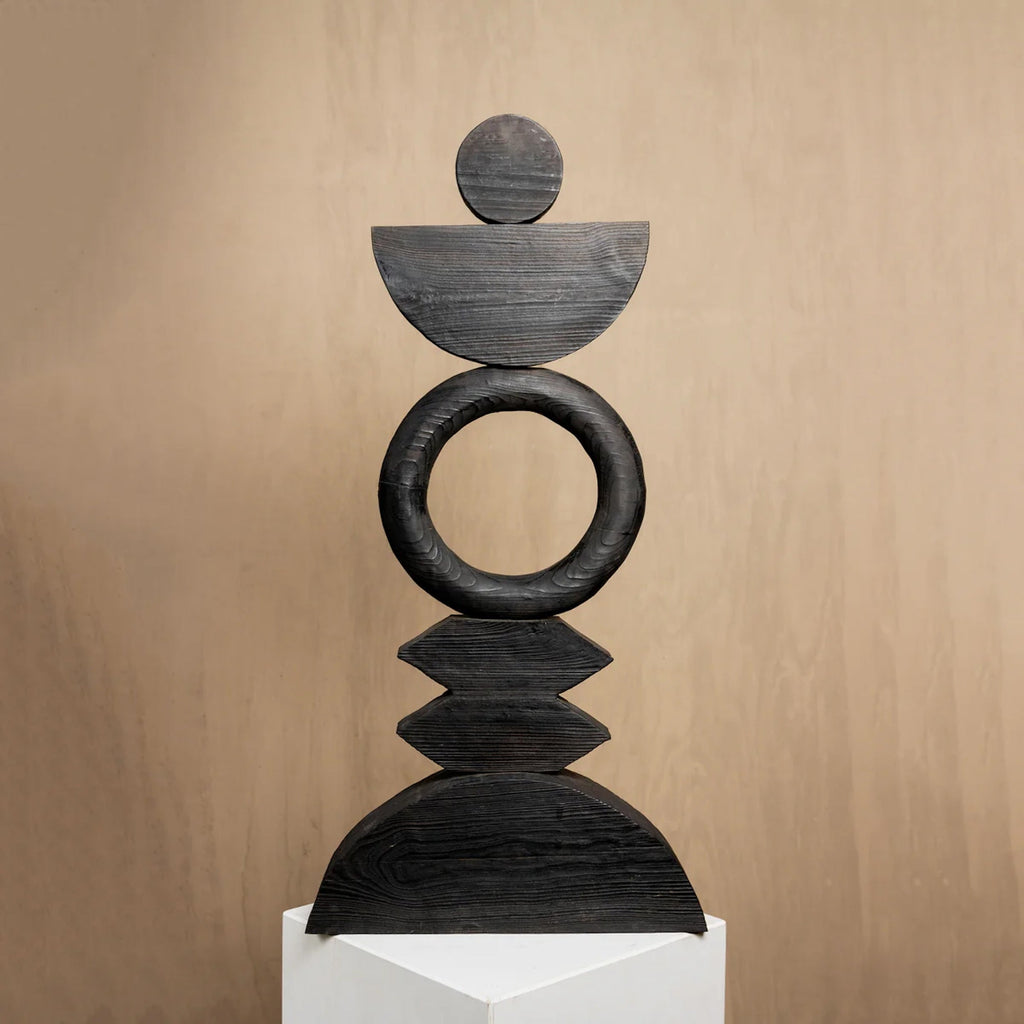 Arco Wood Sculpture Charcoal Finish