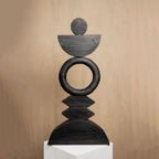 Arco Wood Sculpture Charcoal Finish