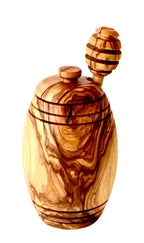 Olive Wood Honey Pot with Spoon