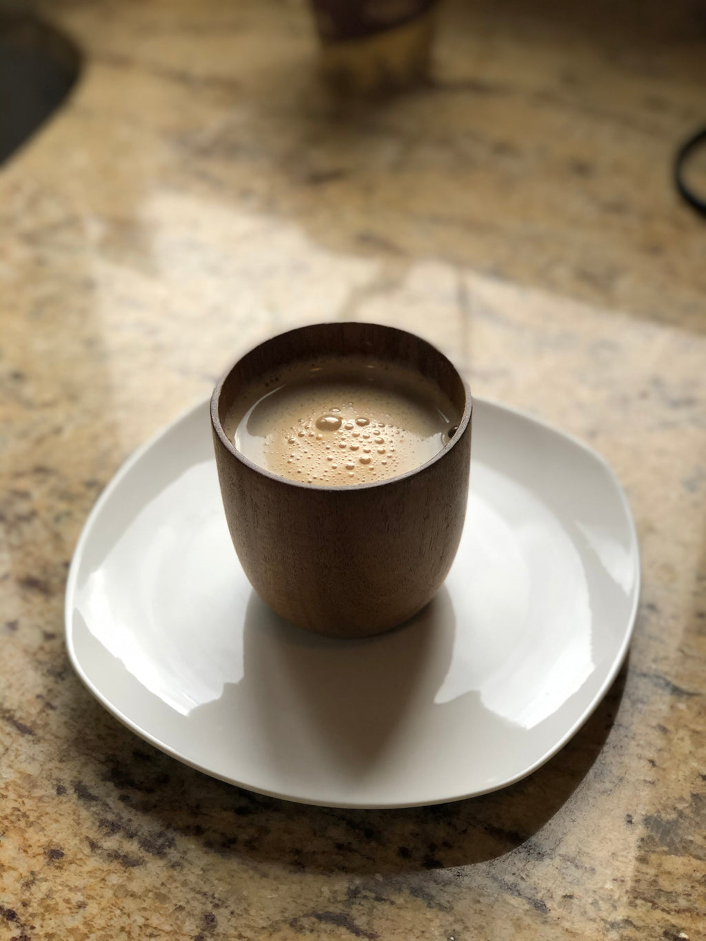 Acacia Wood Hand-Carved Cup