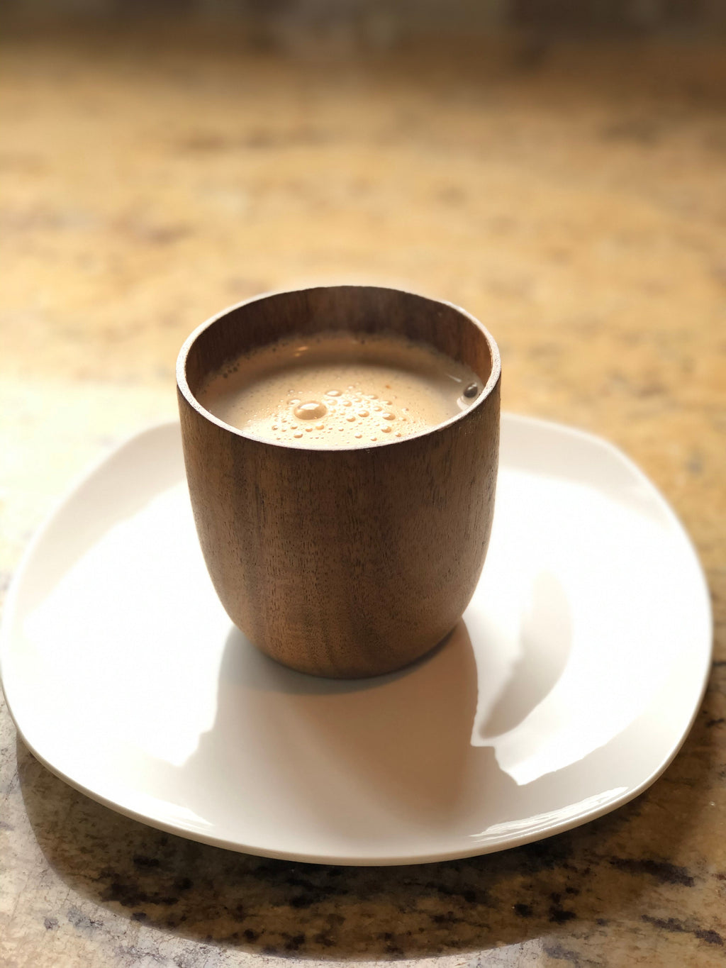 Acacia Wood Hand-Carved Cup