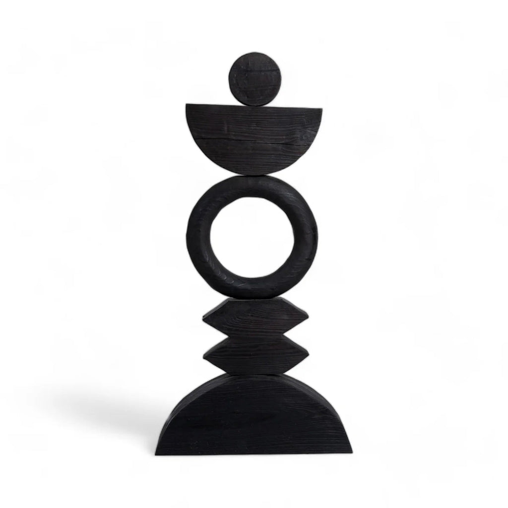 Arco Wood Sculpture Charcoal Finish