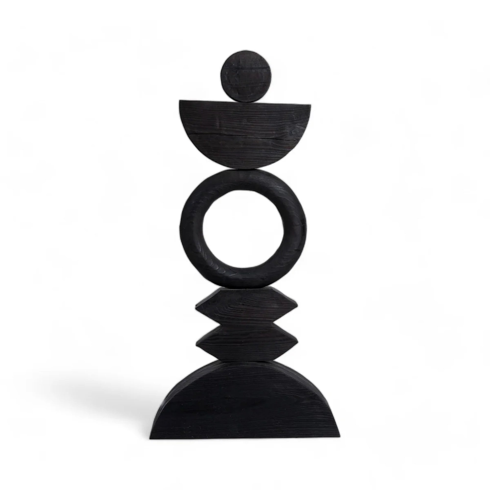 Arco Wood Sculpture Charcoal Finish