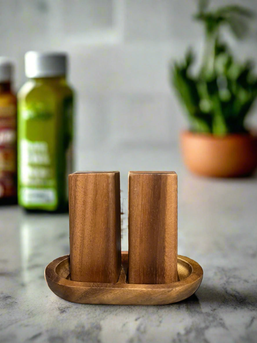 Acacia Wood Salt & Pepper Shakers