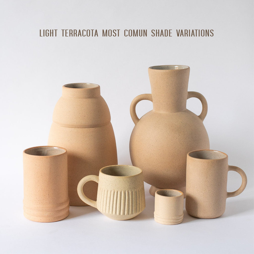 Light terracotta Al Centro pieces showing the natural range of kiln fired shade variations