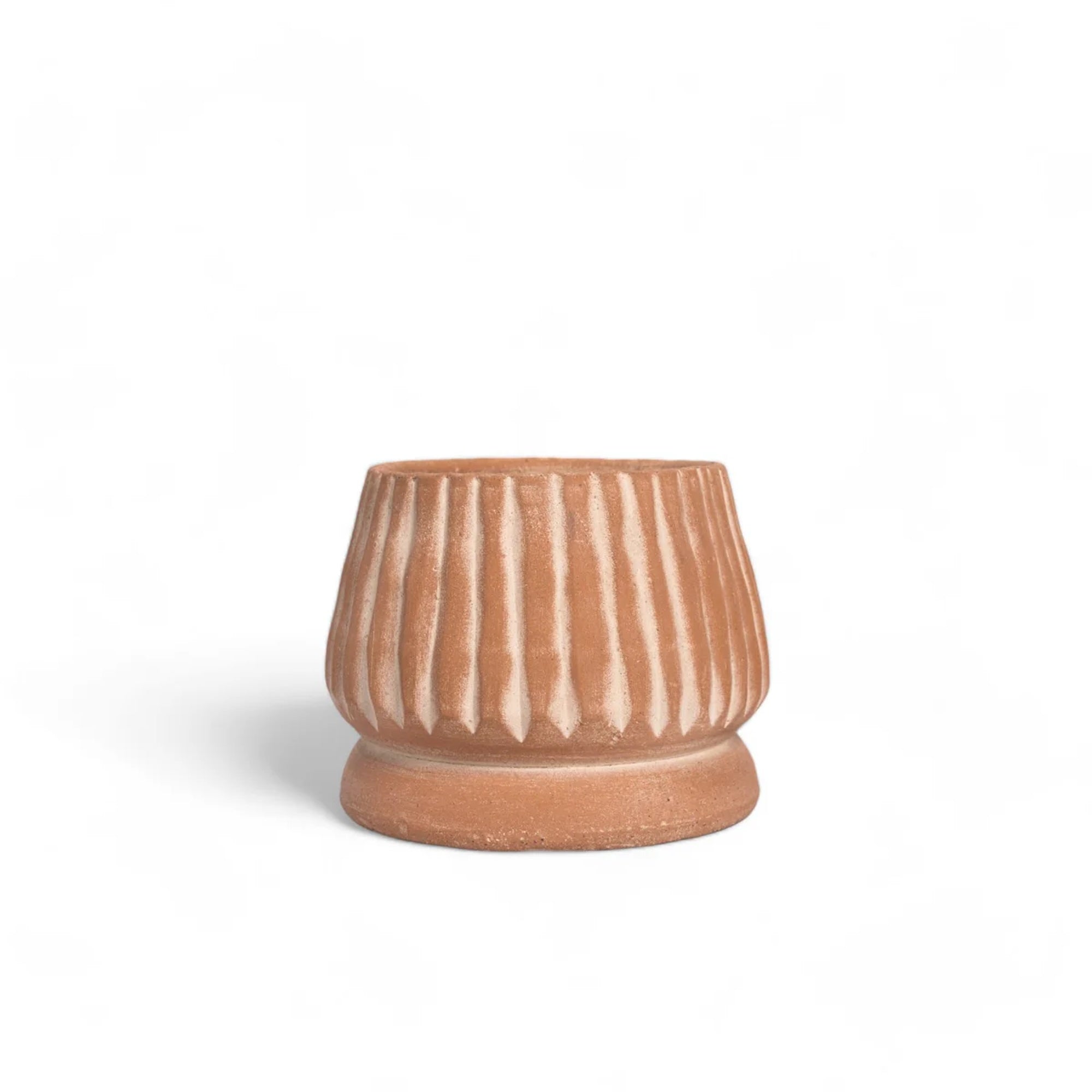Mateo terracotta planter close-up showing natural clay texture and tone — Calmly Elevated