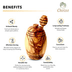 Olive Wood Honey Pot with Spoon
