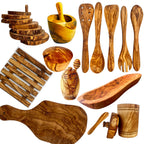 Olive Wood Ultimate Kitchen Collection 25-piece handcrafted Mediterranean olive wood set — Calmly Elevated