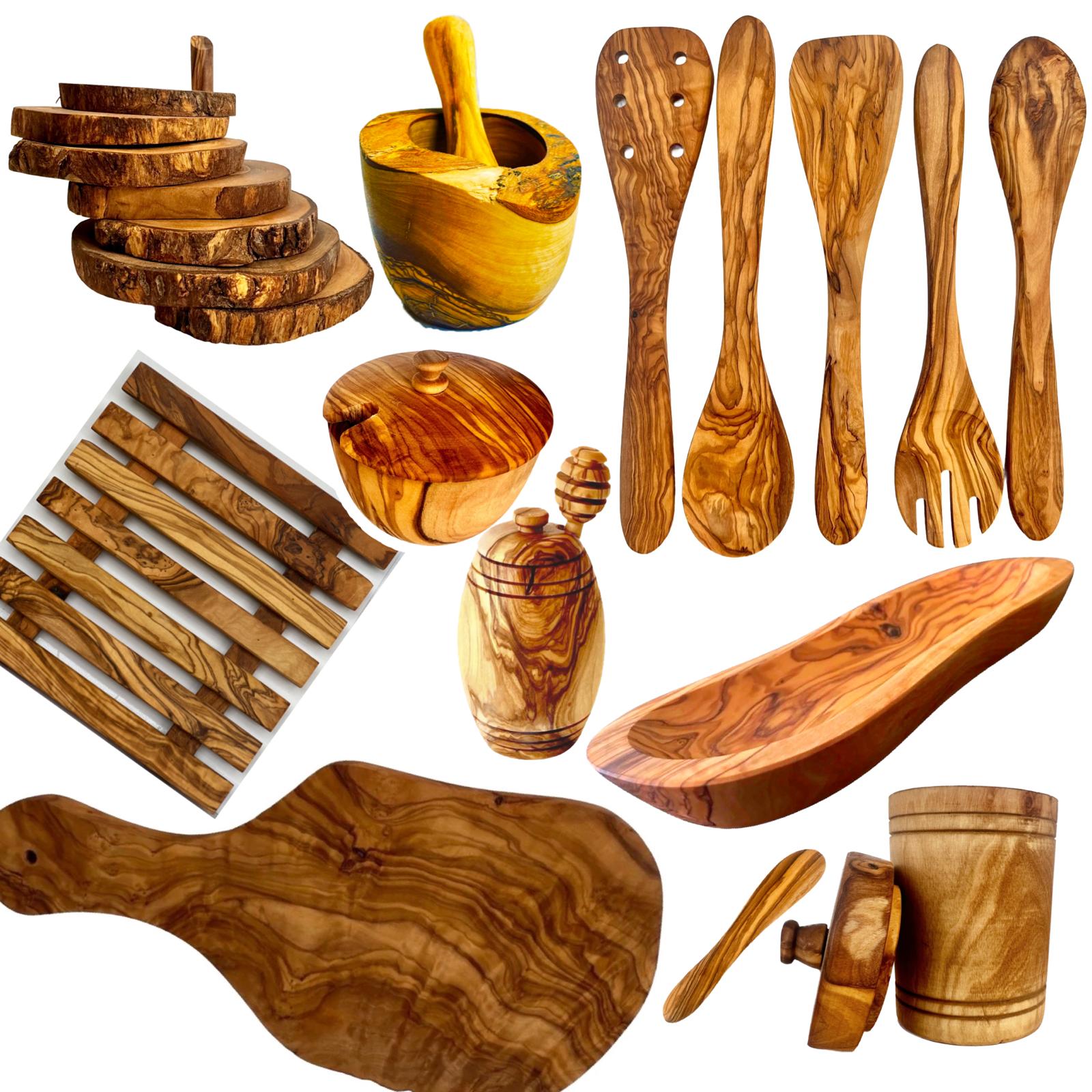 Olive Wood Ultimate Kitchen Collection 25-piece handcrafted Mediterranean olive wood set — Calmly Elevated