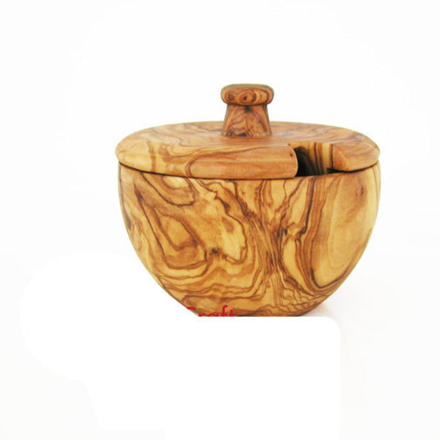 Olive wood canister with lid, handmade kitchen accessory — Calmly Elevated