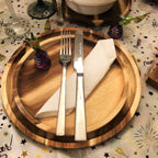 Acacia Wood Set of 2 Round Platters