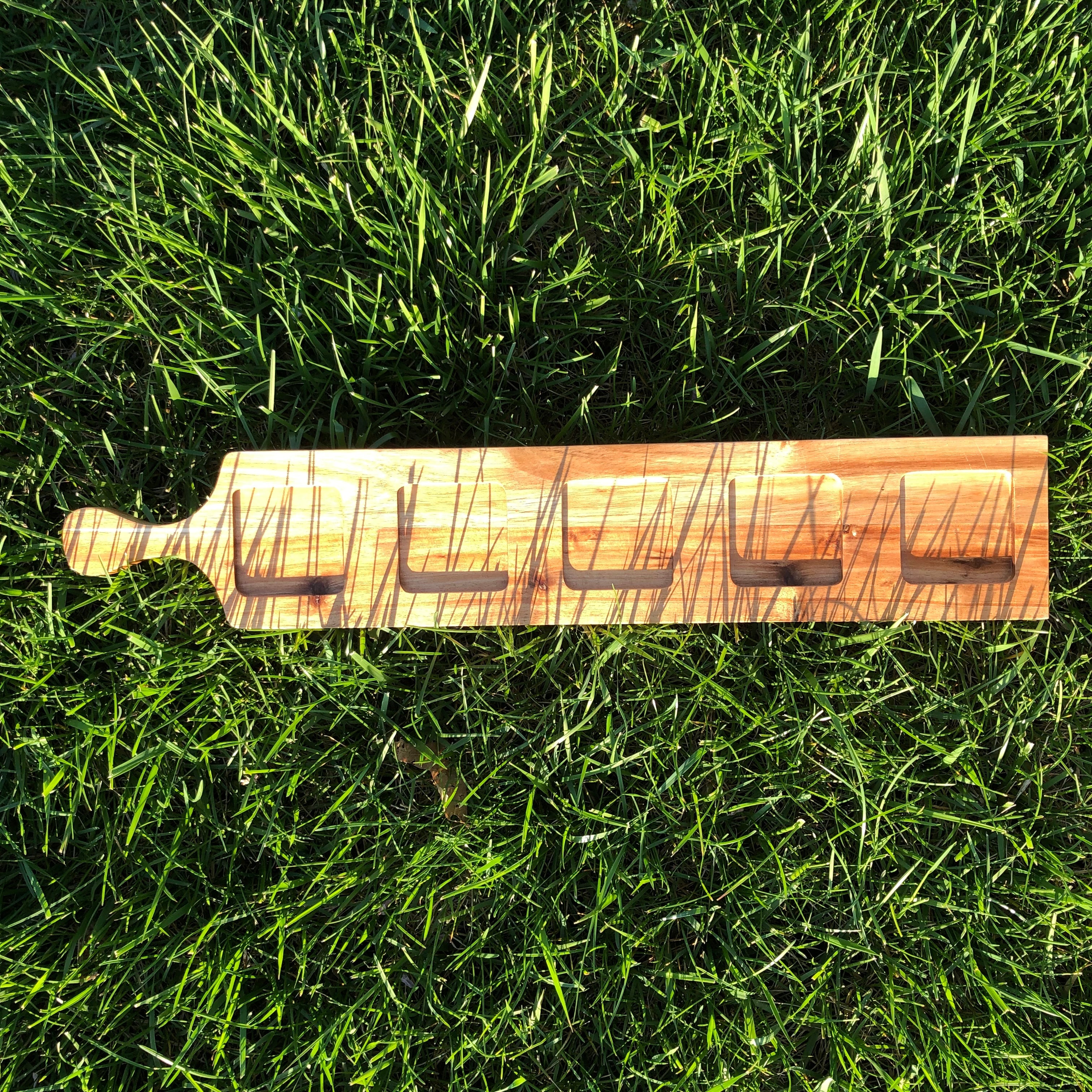 Acacia Wood 5-Hole Double-Sided Flight Board 21"