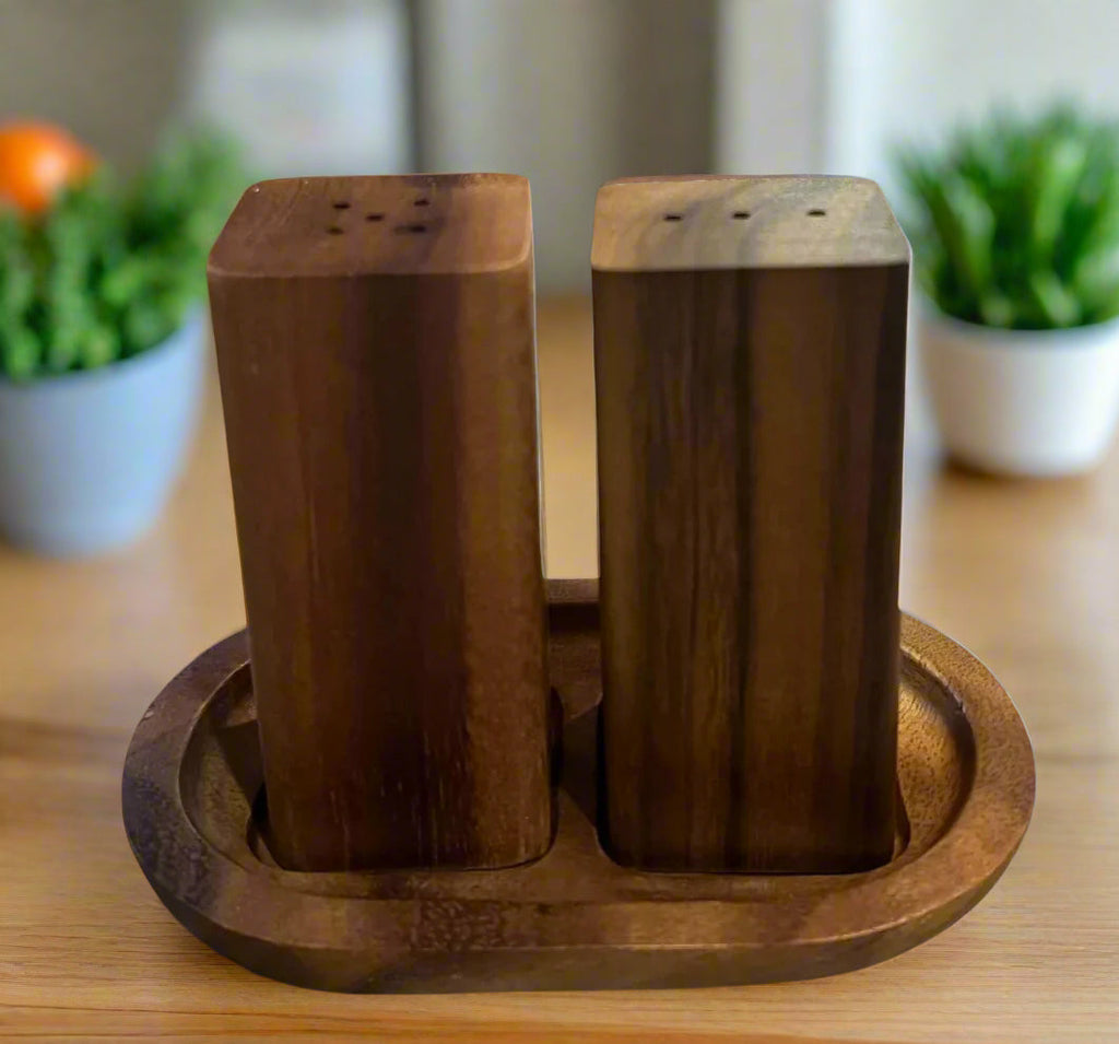 Acacia Wood Salt & Pepper Shakers