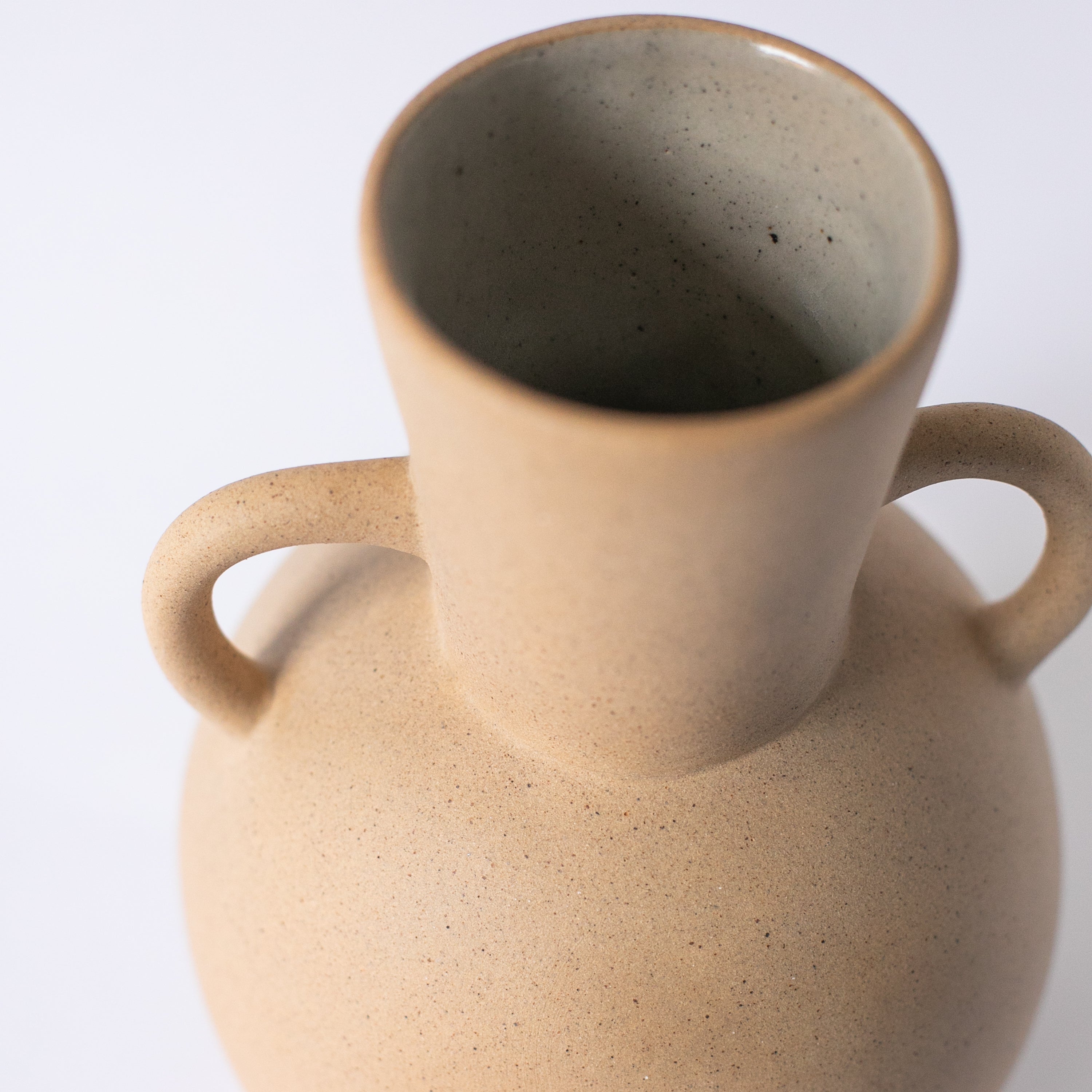Tirreno ceramic vase unglazed raw exterior texture, handmade from local clays — Calmly Elevated