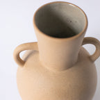 Tirreno vase viewed from the side showing its glazed interior and handle