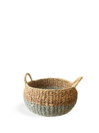Ula Floor Basket single gray large size handwoven jute seagrass — Calmly Elevated