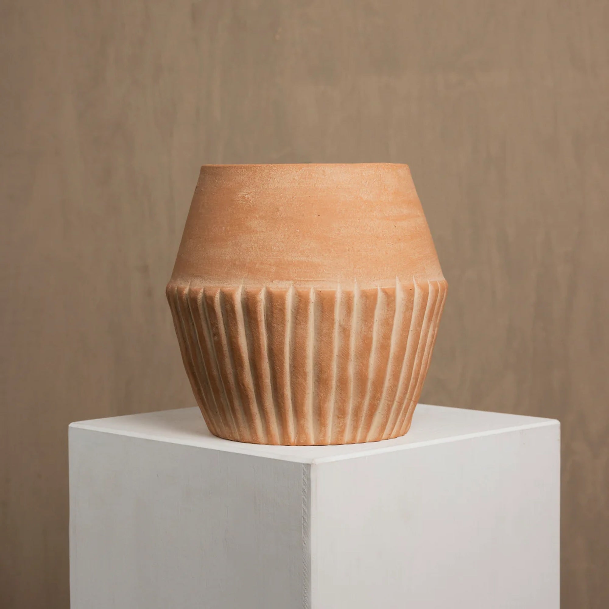 Valentina handmade terracotta pot styled with indoor plant — Calmly Elevated