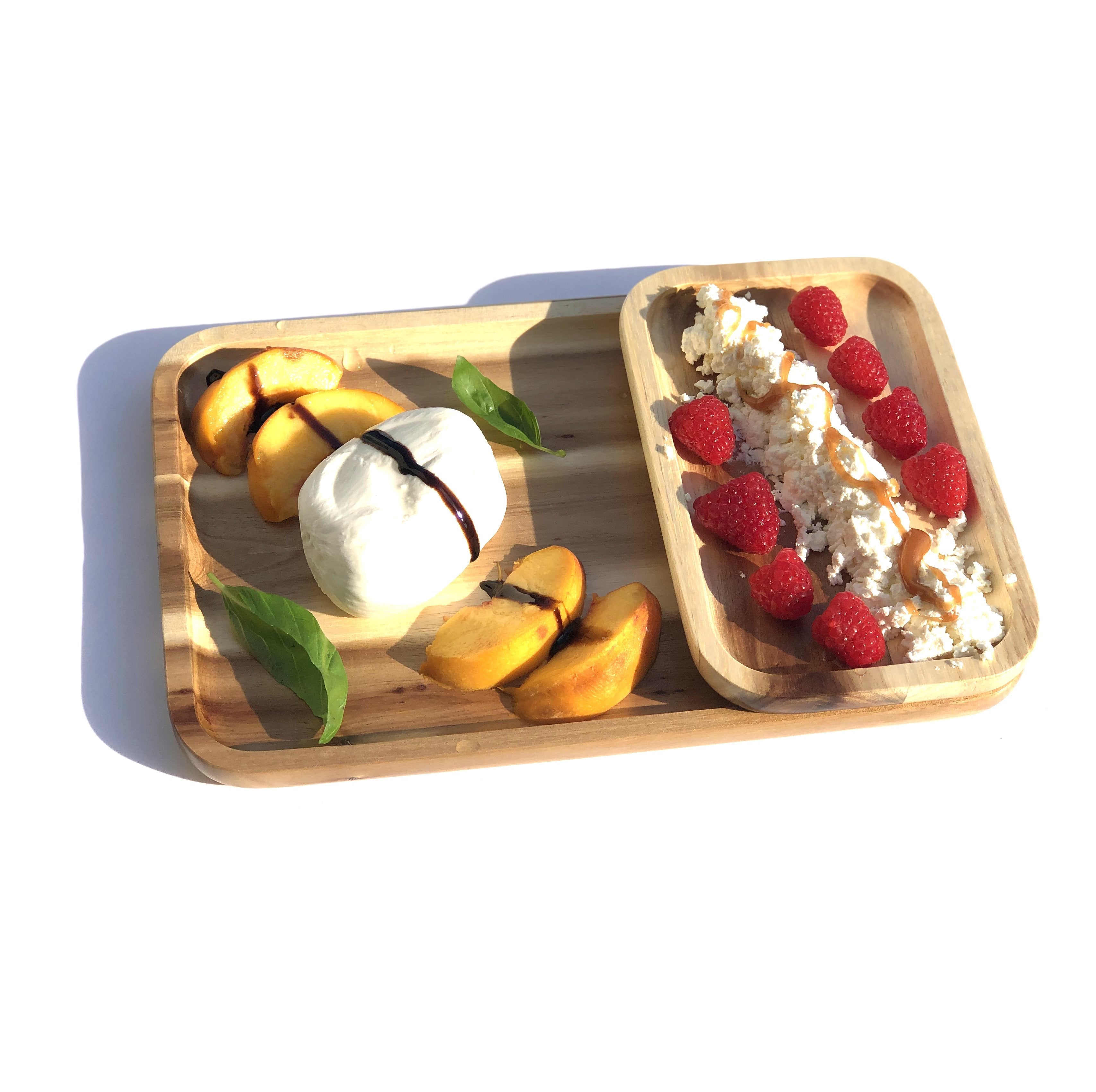 Acacia Wood Set of 2 Rectangle Platters