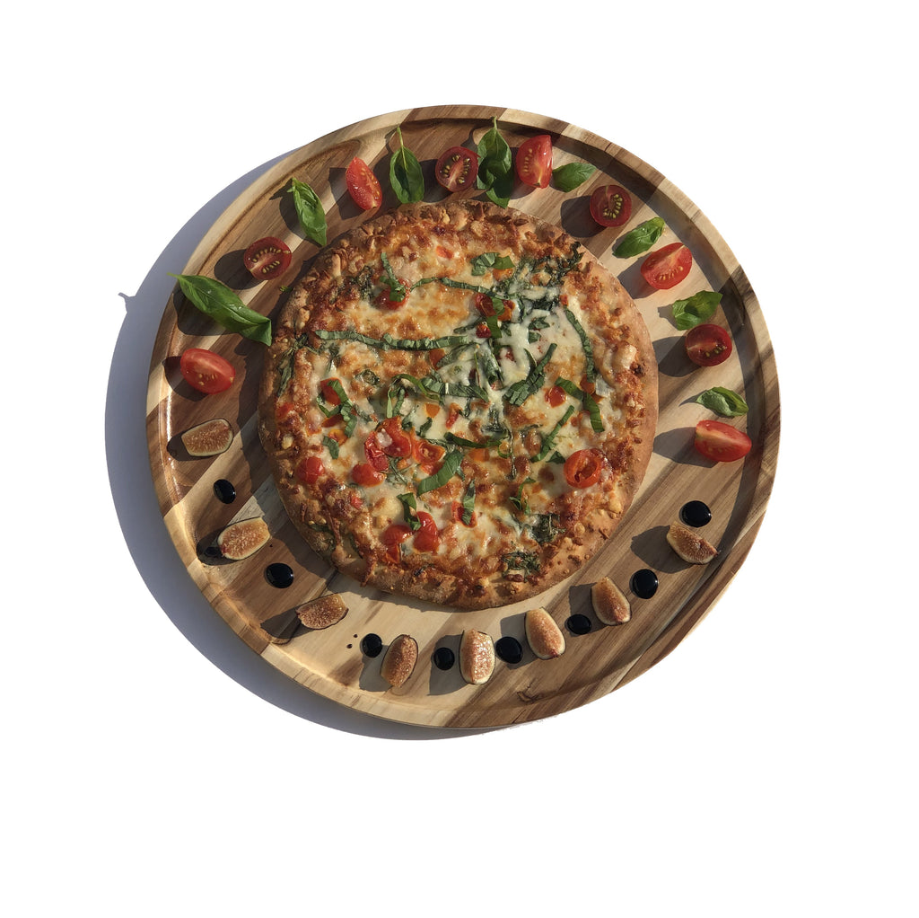 Acacia Wood Set of 2 Round Platters