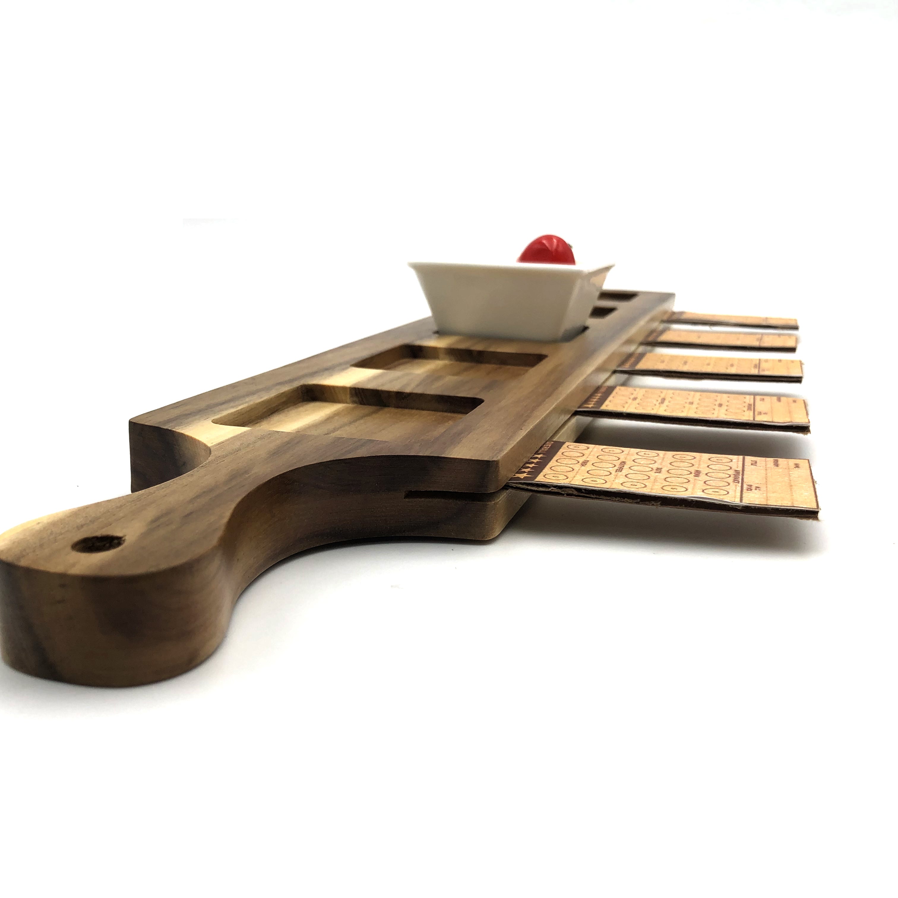 Acacia Wood 5-Hole Double-Sided Flight Board 21"