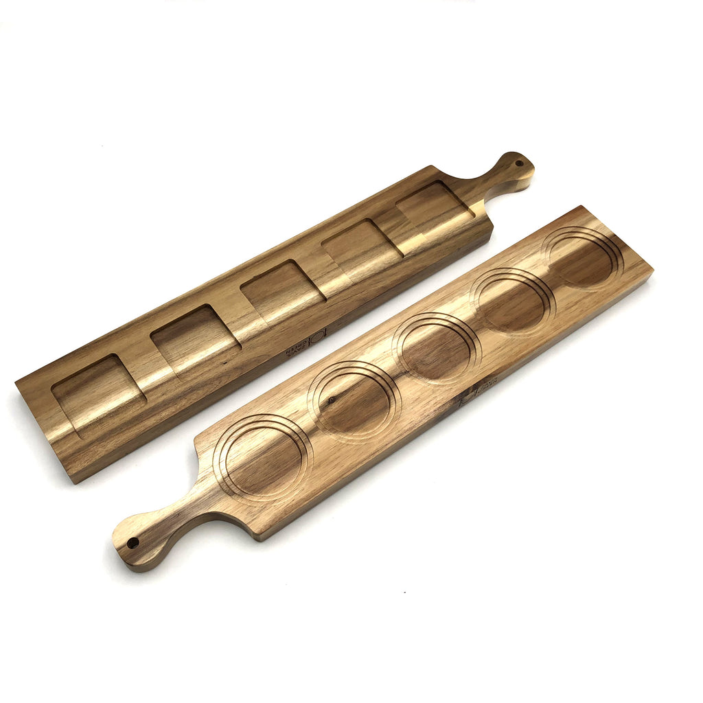 Acacia Wood 5-Hole Double-Sided Flight Board 21"