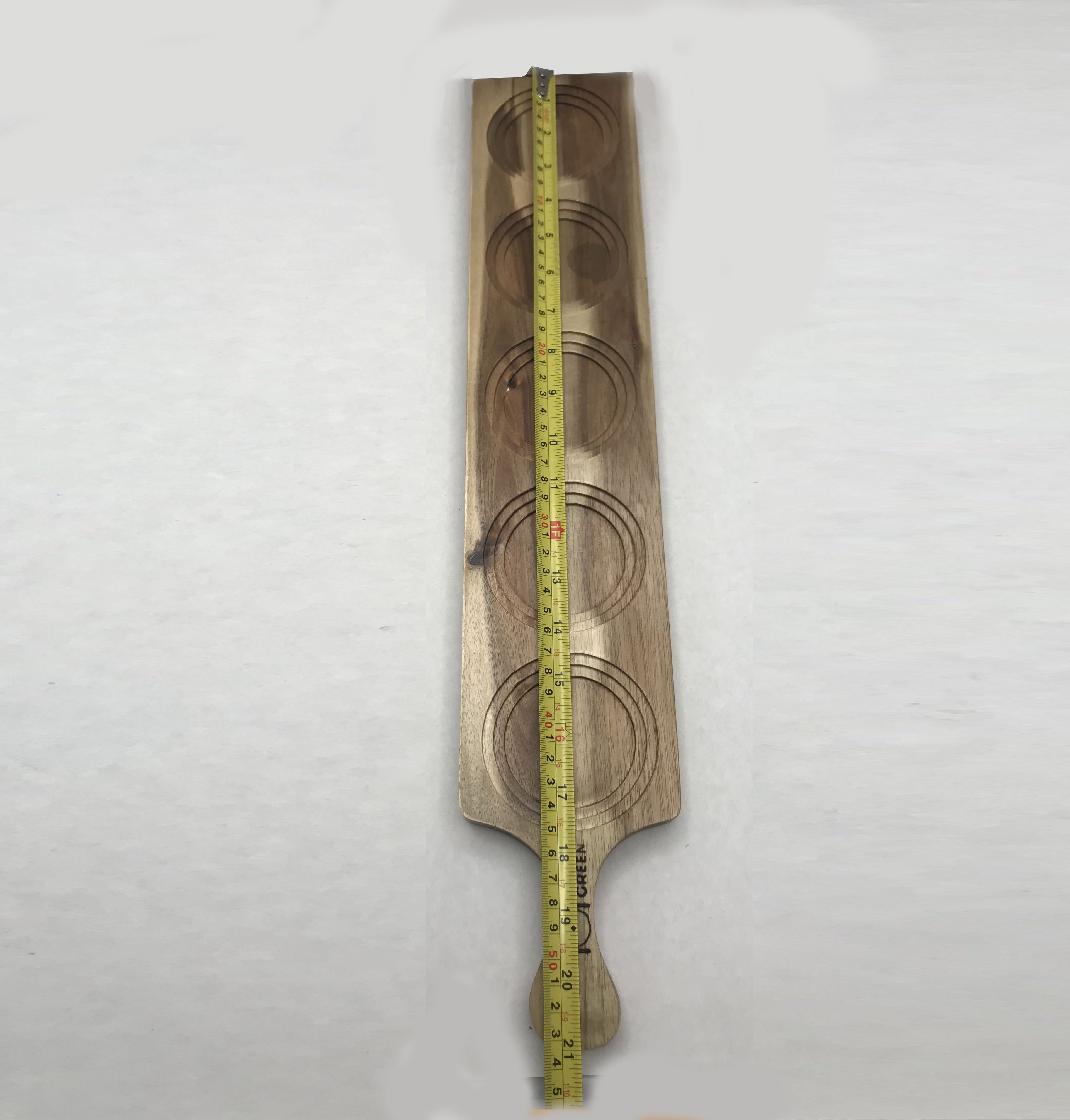 Acacia Wood 5-Hole Double-Sided Flight Board 21"