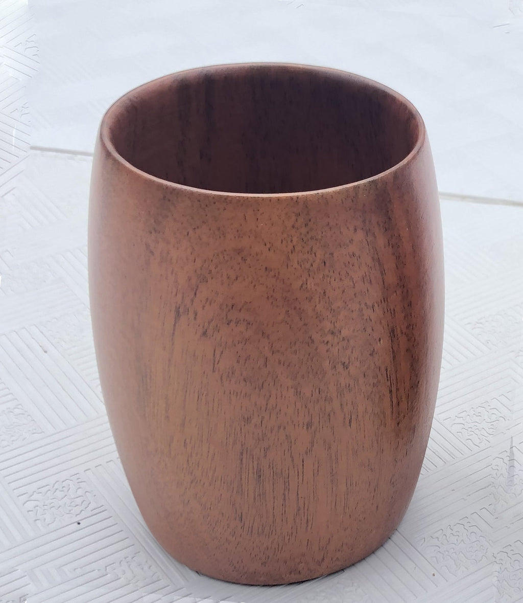 Acacia Wood Hand-Carved Cup