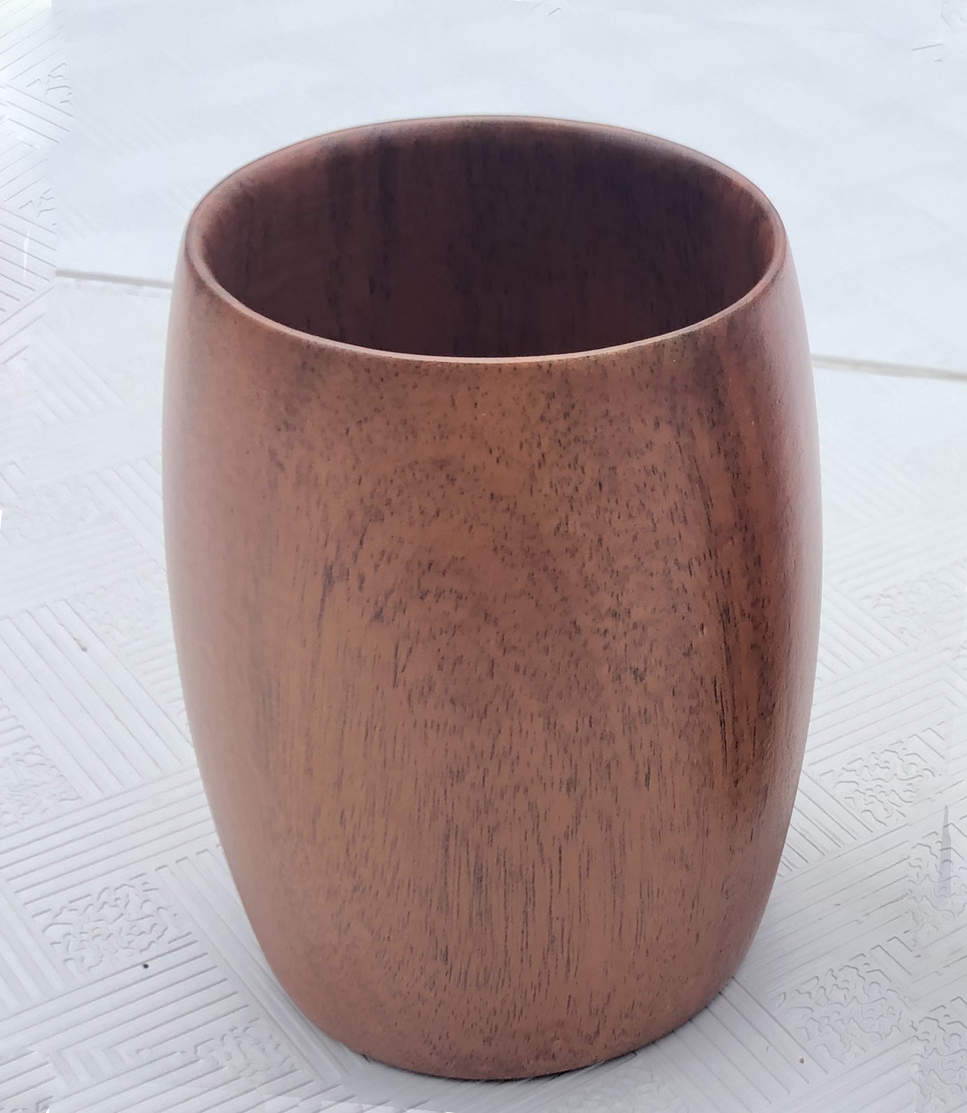 Acacia Wood Hand-Carved Cup