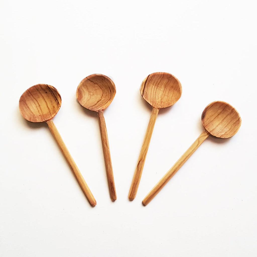 Olive Wood Coffee Spoons Set of 4