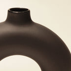 Half Polo vase black styled with dried florals, minimalist home décor — Calmly Elevated
