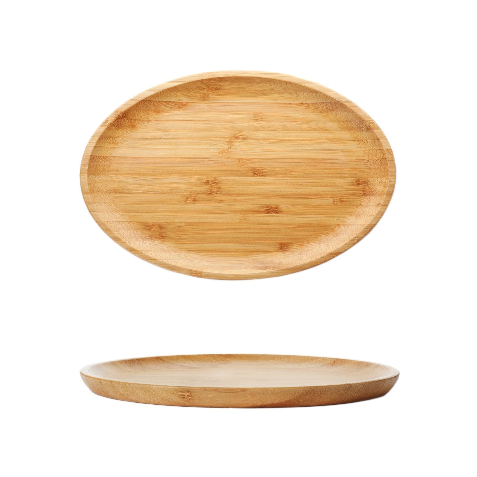 Acacia Wood Set of 6 Oval Platters 12" x 8"