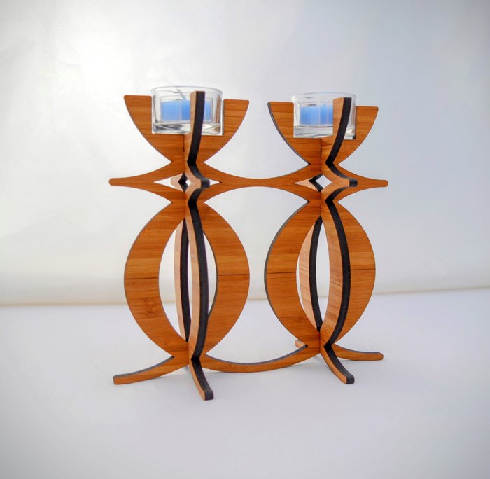Eco-Friendly Bamboo Solstice Candelabra Holder
