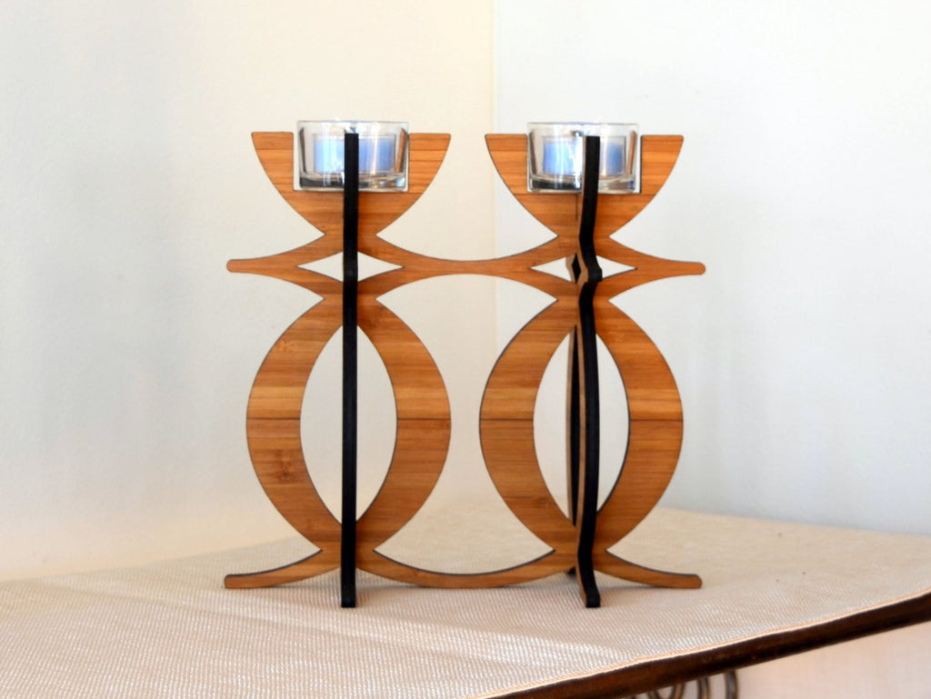 Eco-Friendly Bamboo Solstice Candelabra Holder