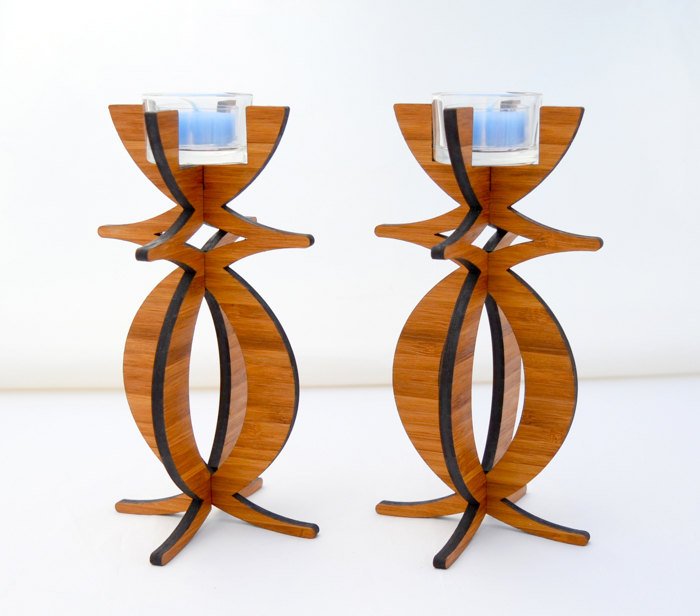 Eco-Friendly Bamboo Solstice Candelabra Holder