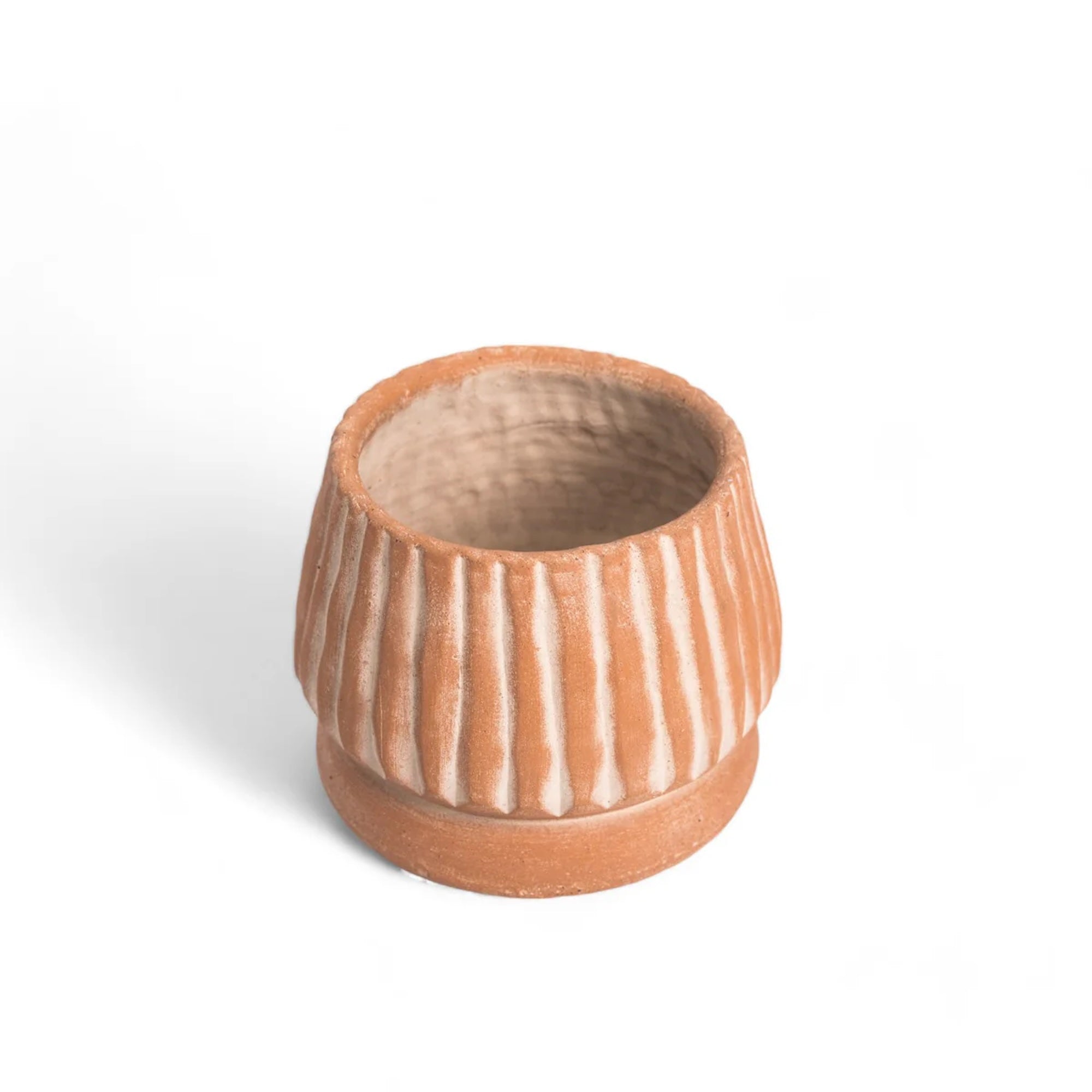 Mateo terracotta planter styled with indoor plant in home setting — Calmly Elevated