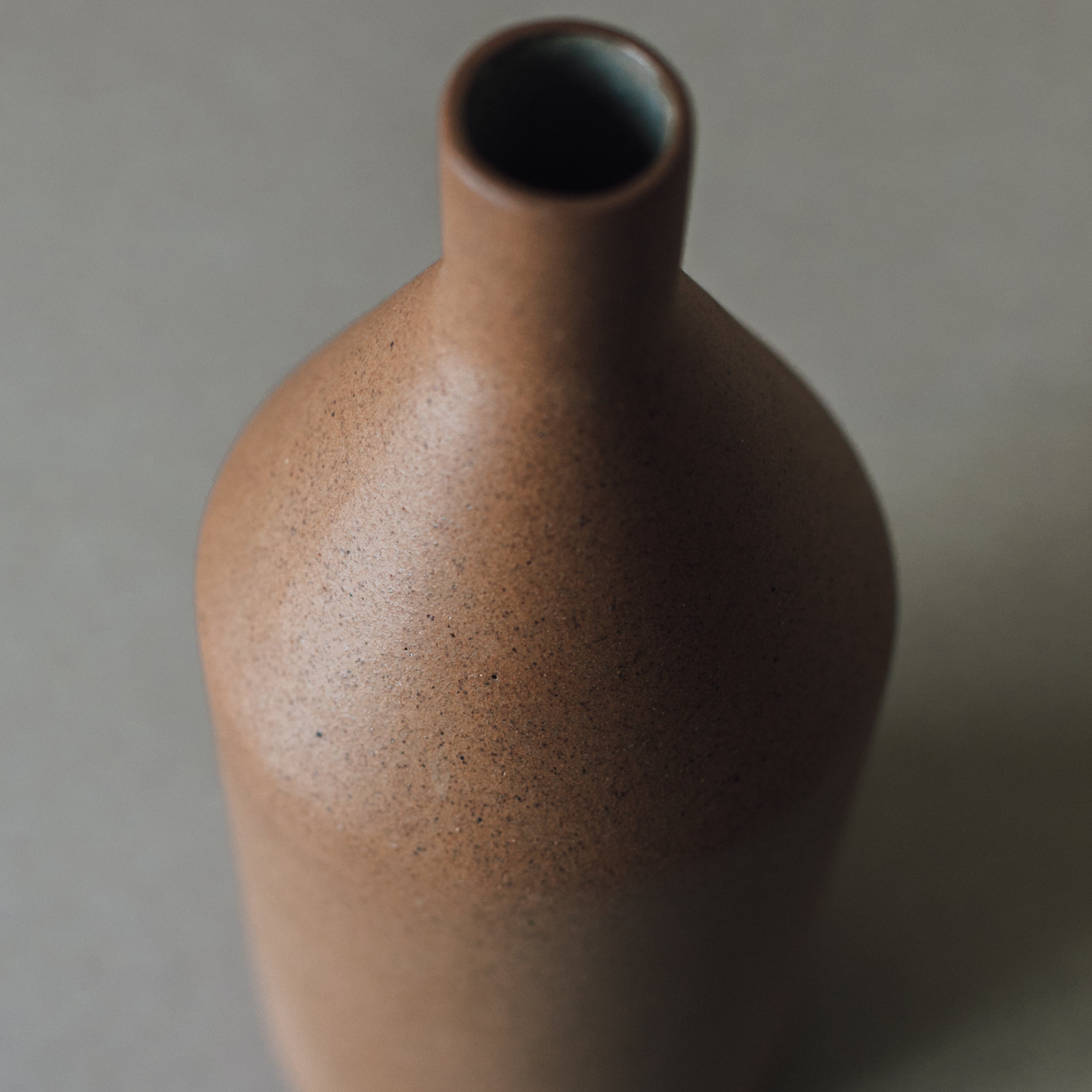 Morandi handmade ceramic vase side profile view, natural clay finish — Calmly Elevated