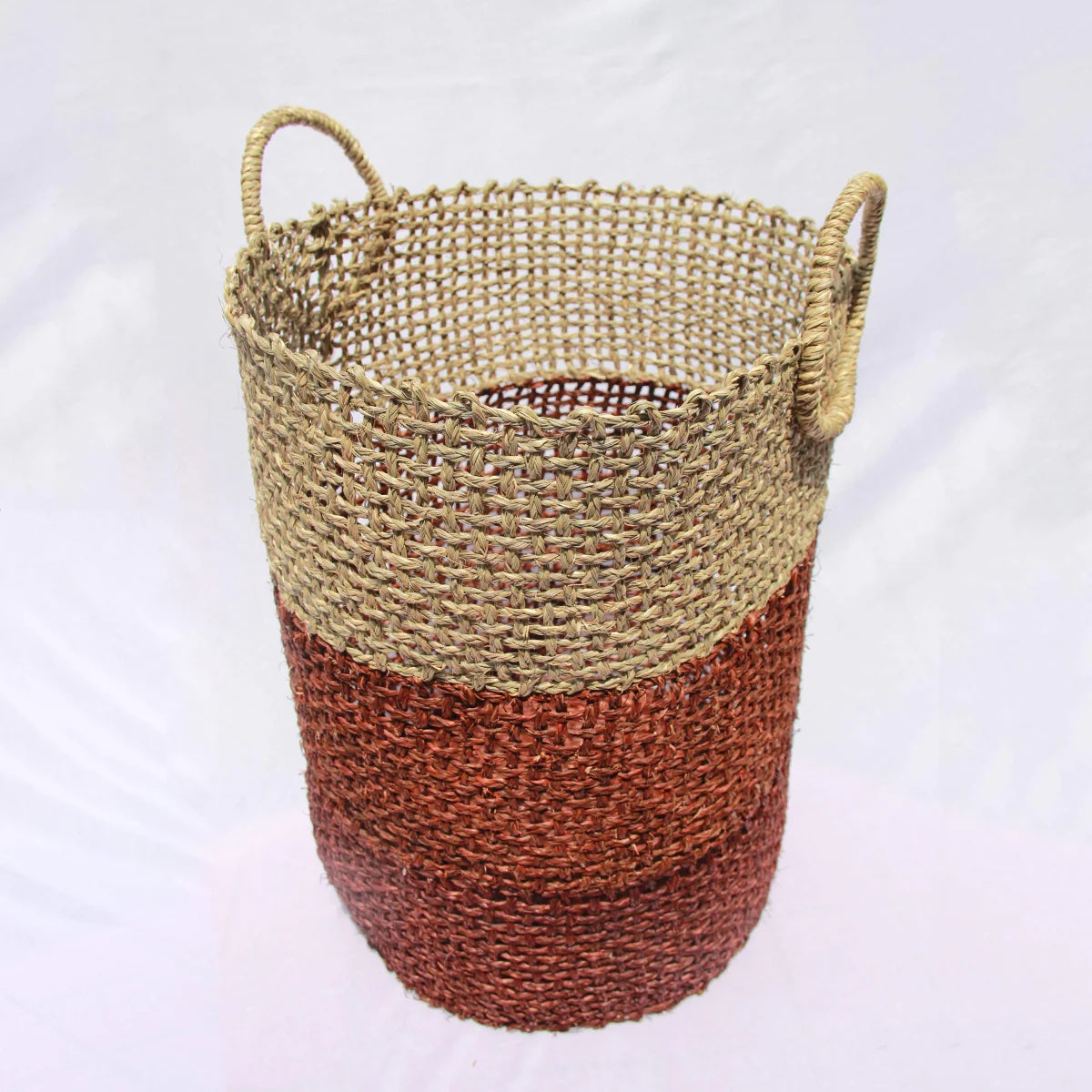 Babui handwoven basket styled in bedroom as laundry storage — Calmly Elevated