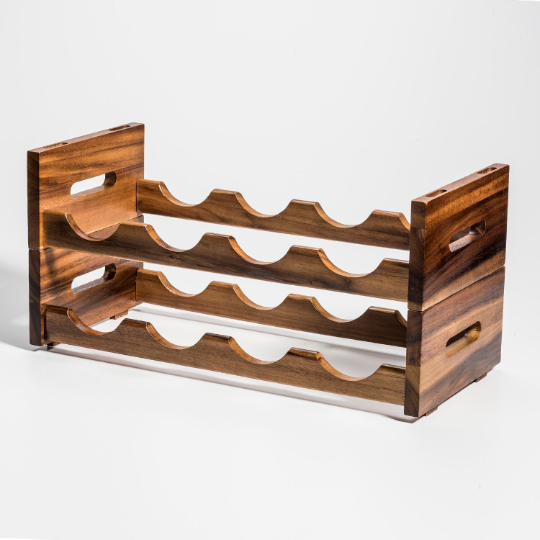 Acacia Wood Stackable Wine Rack 4 Bottle